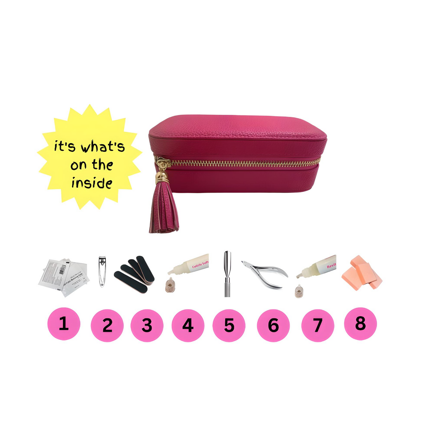Manicure Kit with Hot Pink Case